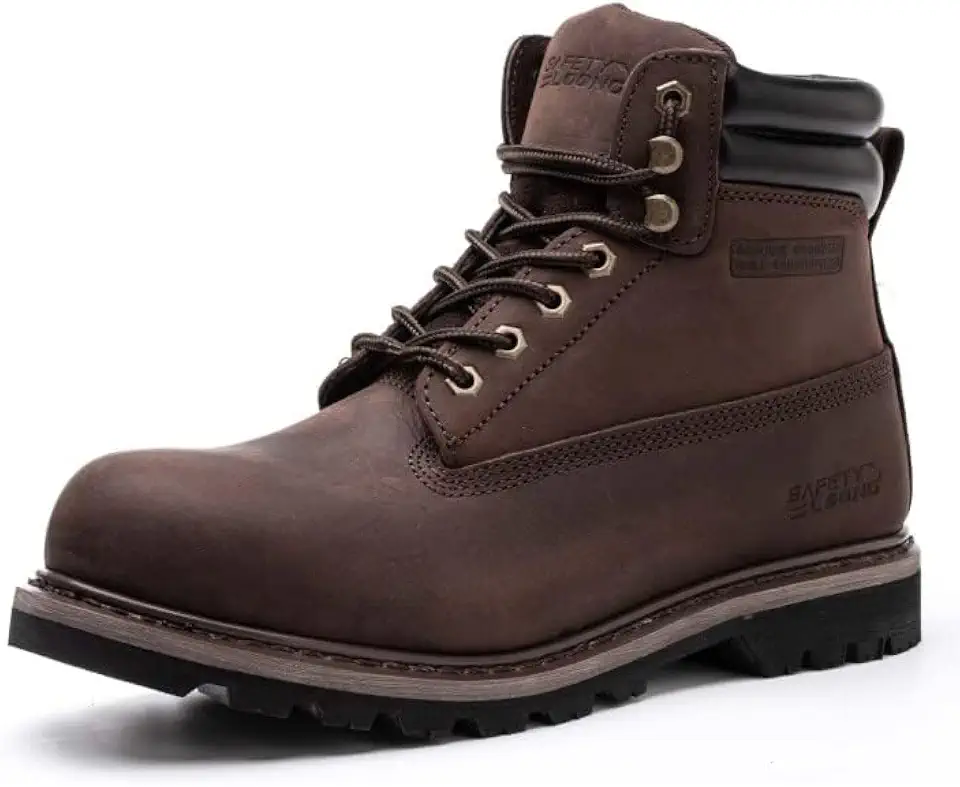 Men's Dark Brown Leather Service Work Boots