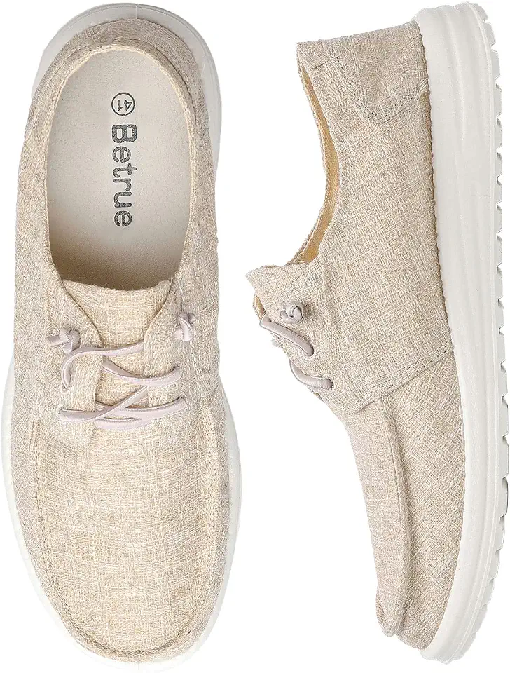 Betrue Mens Boat Shoes Slip On,Lightweight Soft Deck Shoes Mens,Men Loafers Canvas Shoes for Men,Soft Cloth Loafers for Men