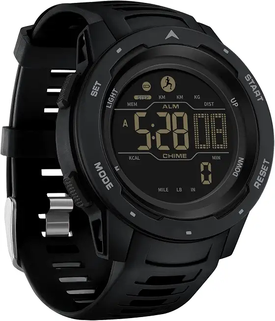 findtime Men's Digital Watch Waterproof Pedometer Watches Sport Watch Step Counter Calorie Military Watch with Stopwatch Alarm LED Backlight Countdown