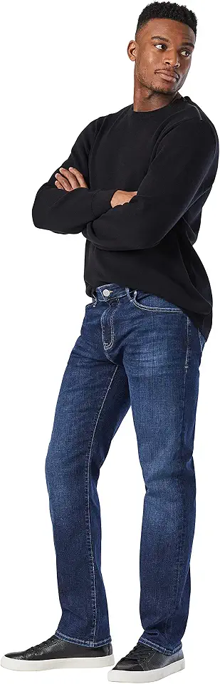 Mavi Marcus Feather Blue Slim Straight Jeans for Men, Work Pants for Men, Classic Straight-Leg Style Jeans for Men