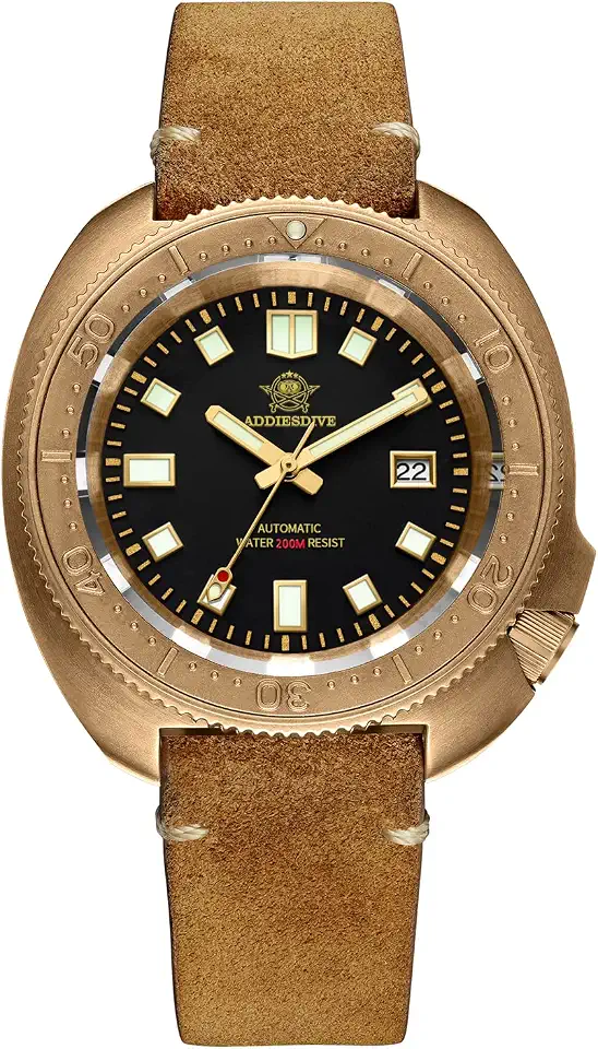 ADDIESDIVE Bronze Automatic Dive Watch Mens Wristwatch 200 M Waterproof
