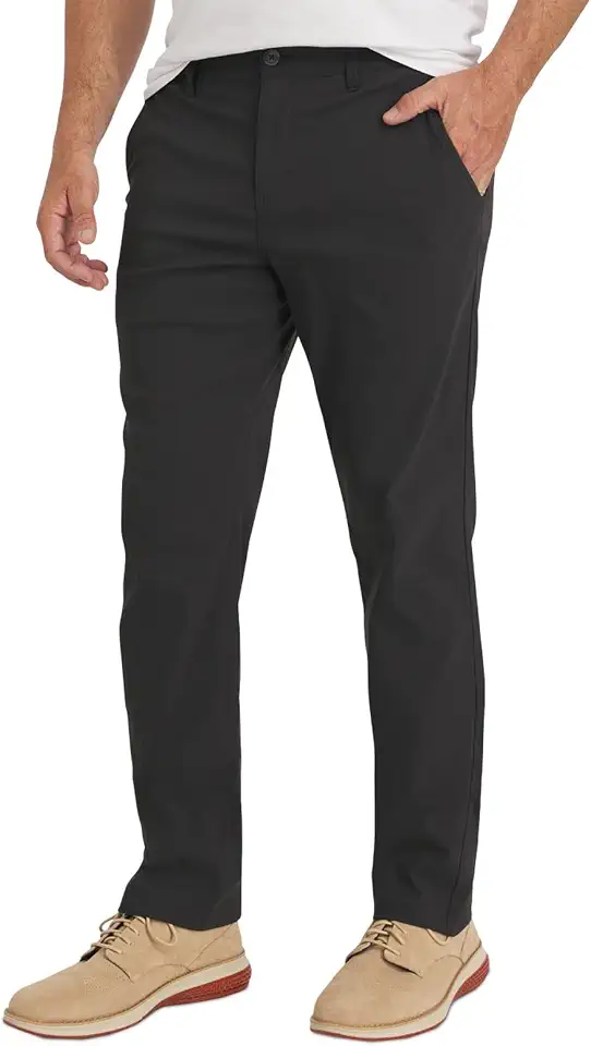 Weatherproof Vintage Mens Casual Pants - Regular Fit Ultra Stretch Flat Front Chinos | Lightweight Work & Travel Pants
