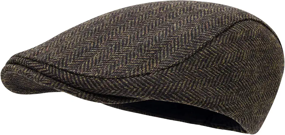 STARANCE Men Wool Flat Hat Tweed Driving Newsboy Cap