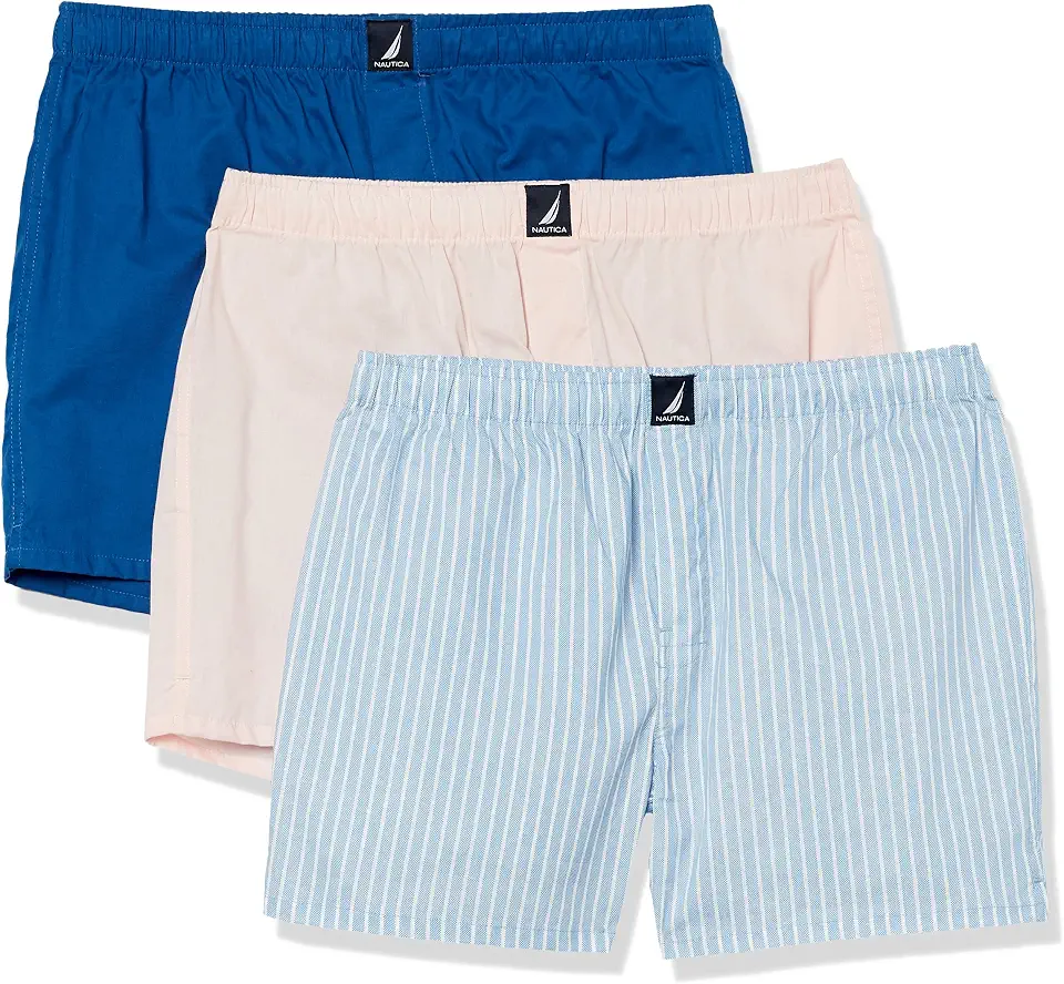 Nautica Men's Classic Cotton 3-Pack Woven Boxers