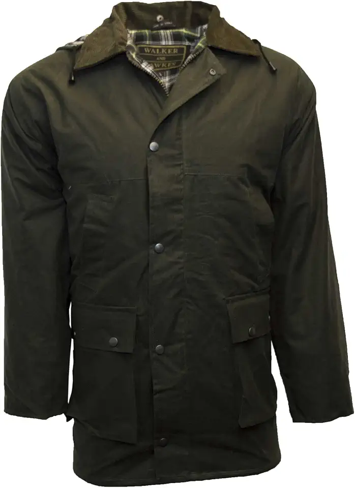 Walker and Hawkes Wax Unpadded Benson Jacket for Men - Lightweight Wind- and Waterproof Canvas Jacket, Premium Waxed Cotton