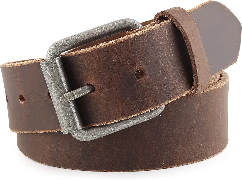 Men's Casual Full Grain Classic Leather Dress Belt For Jeans,1.5" Wide, USA