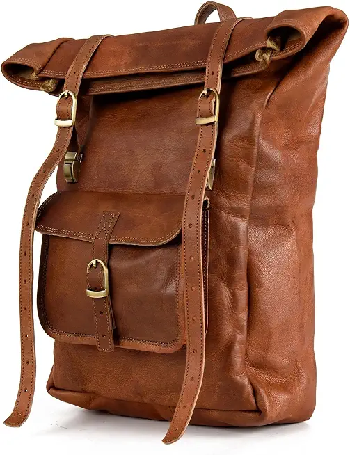 BERLINER BAGS Vintage Full Grain Leather Backpack Leeds, Travel Backpack, Laptop Backpack for Women and Men