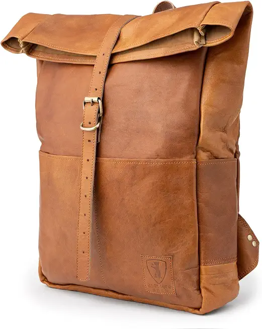 BERLINER BAGS Full Grain Leather Backpack For Men & Women Paris, Brown