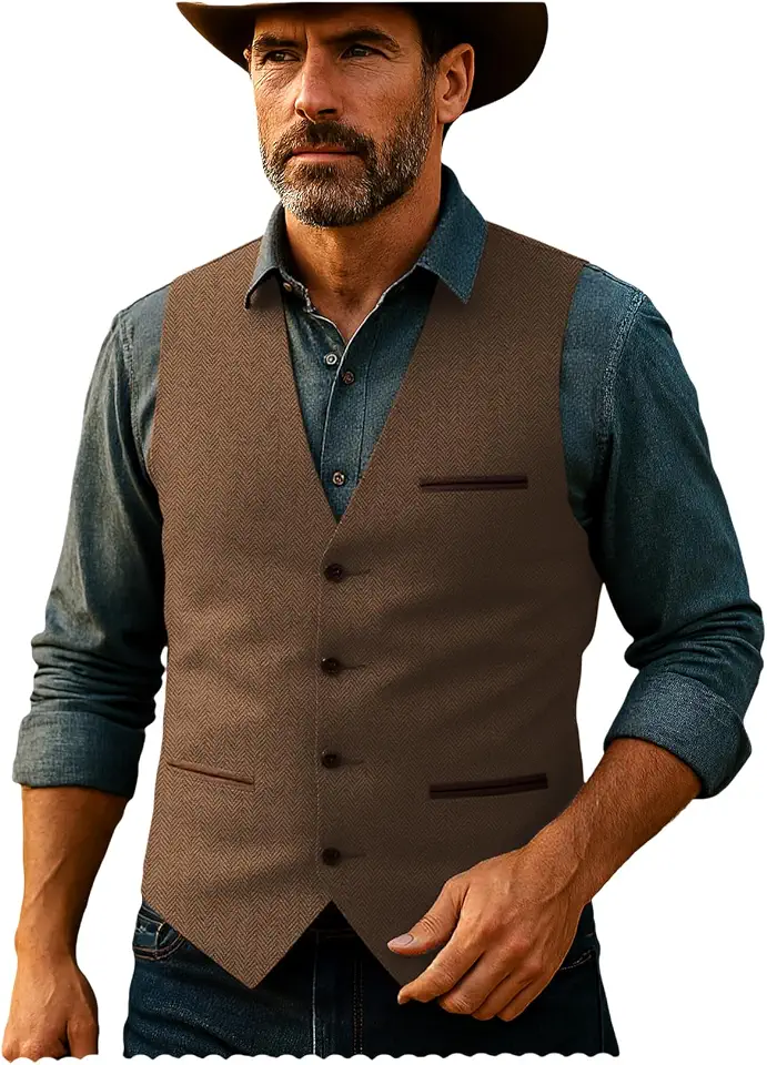 Men's Herringbone Tweed Vest