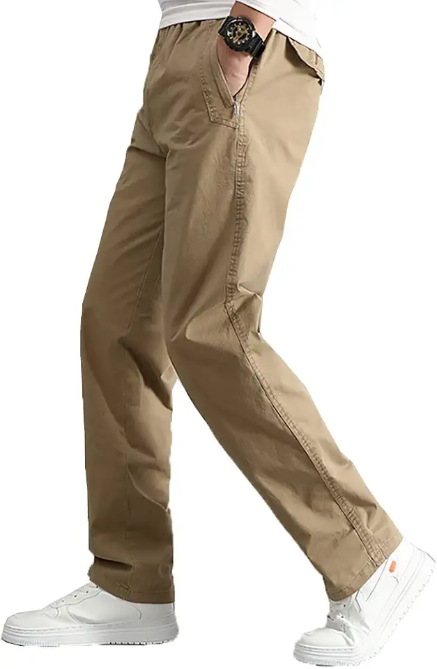 Mens Cargo Pants,Elastic Waist Sweatpants for Men Casual Long Trousers Light Jogger Pants