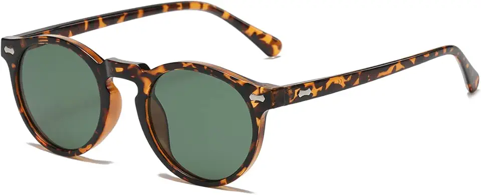 Gleyemor Vintage Polarized Sunglasses for Men Round Sunglasses UV400 Protection Retro Hand-crafted Acetate Frame
