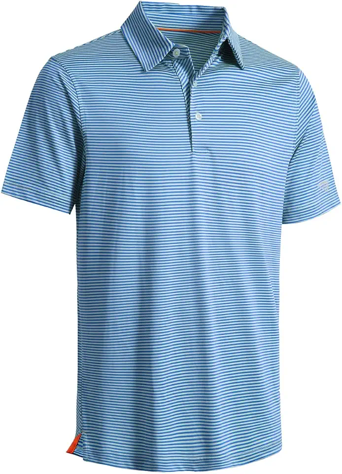 Men's Striped Performance Athletic Golf Polo