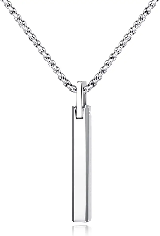 COAI Bar Pendant Necklace, Tungsten Steel Necklace