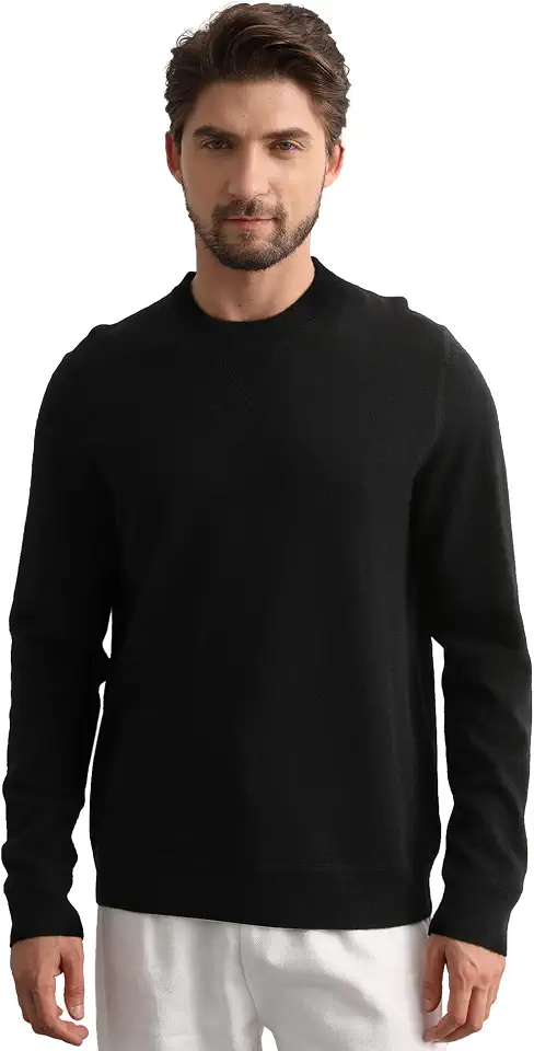 OEKO-TEX STANDARD 100 GreenMount Cashmere Sweaters for Men Essential Base Crewneck Long Sleeve Pullover Sweater