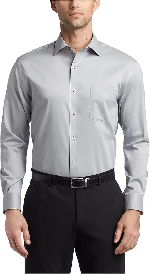 Van Heusen Men's Van Heusen Men's Dress Shirt Regular Fit Ultra Wrinkle Free Flex Collar Stretch Solid