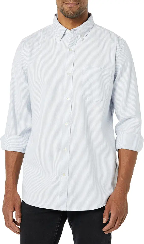 Men's Blue Striped Oxford Button Down Shirt