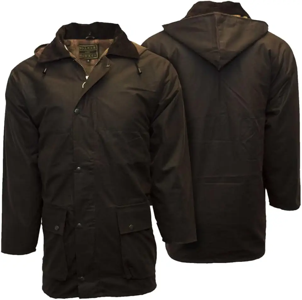 Walker and Hawkes Wax Unpadded Benson Jacket for Men - Lightweight Wind- and Waterproof Canvas Jacket, Premium Waxed Cotton