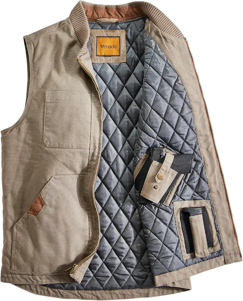 Venado Concealed Carry Vest for Men - Heavy Duty Canvas - Conceal Carry Pockets