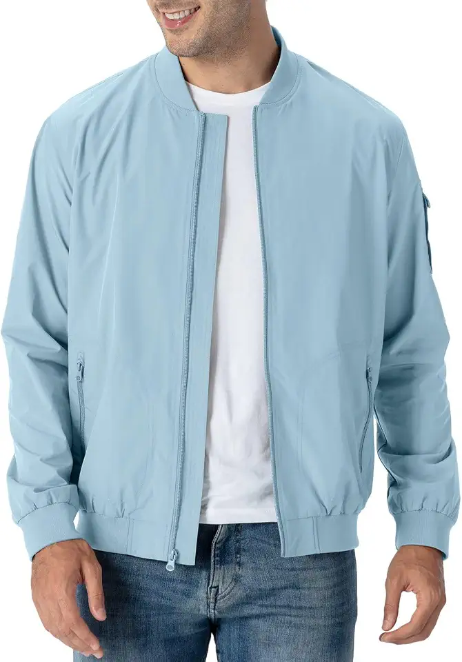 Rdruko Men's Lightweight Bomber Jacket Causal Fashion Stylish Windbreaker Light Jacket