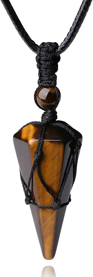 XIANNVXI Healing Crystal Necklace for Men Jewelry Gift | Adjustable Black Rope Natural Gemstone Pendant