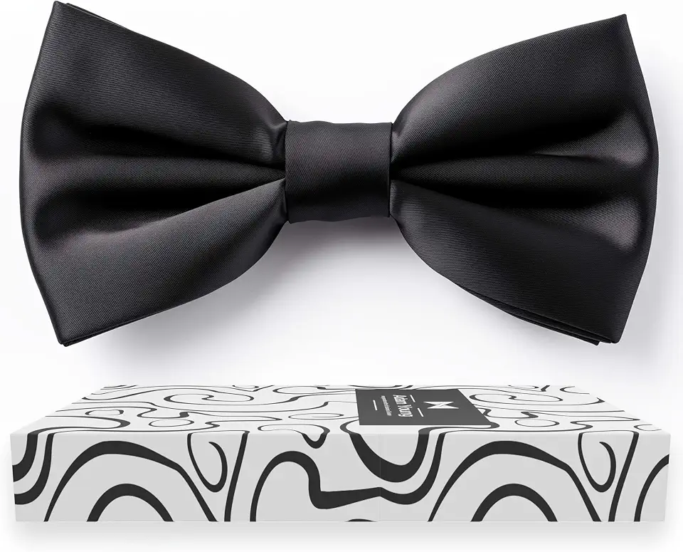 Adam Young Men's Bow Ties Pre-Tied Style Formal Satin Classic Bowtie for Tuxedo Faux Silk