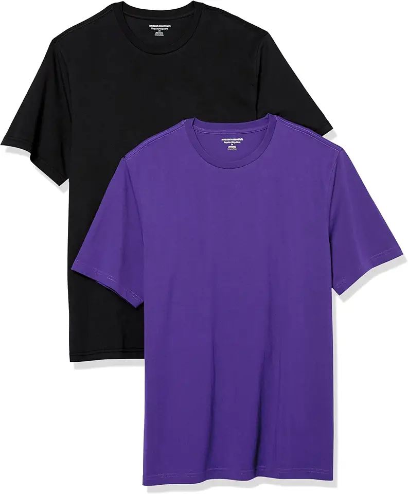 Amazon Essentials Men's Short-Sleeve Crewneck T-Shirt, Pack of 2