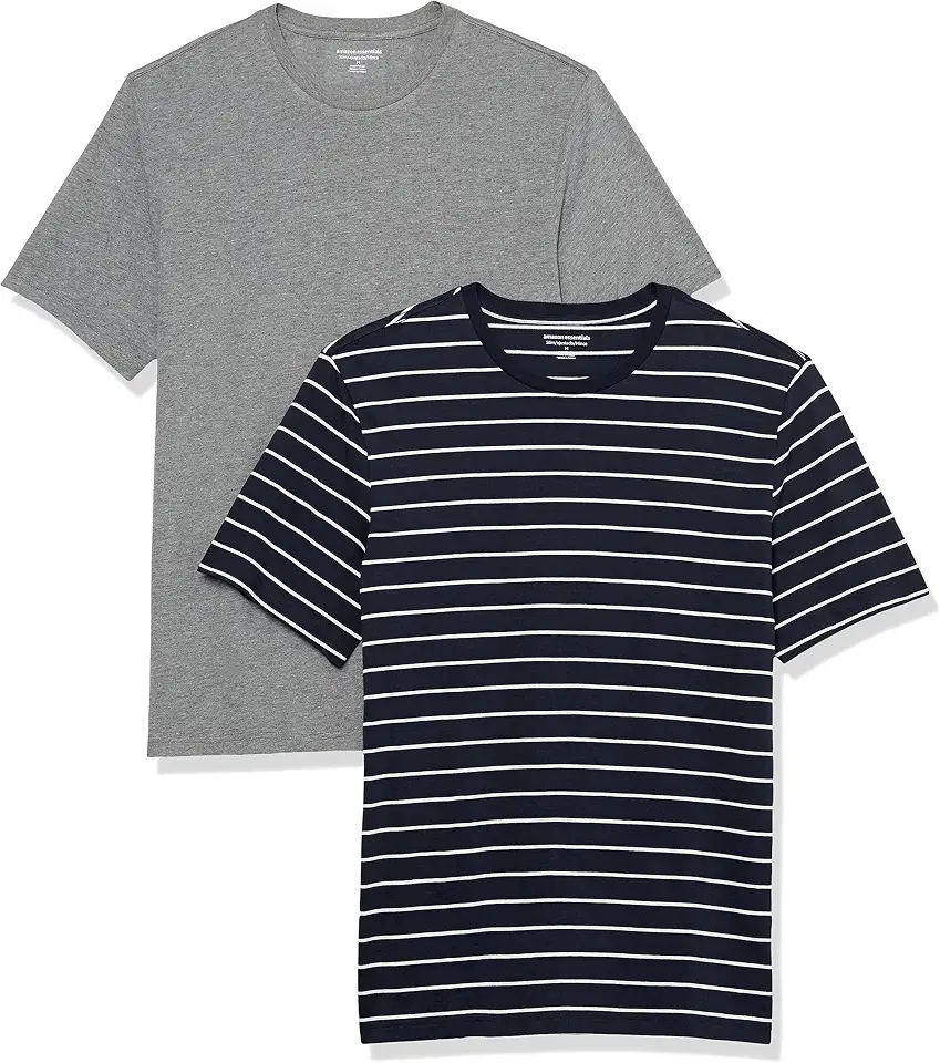 Amazon Essentials Men's Slim-Fit Crewneck Short Sleeve Cotton T-Shirts