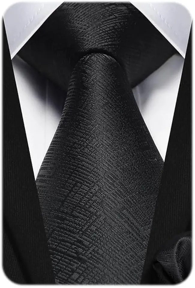 HISDERN Ties for Men Solid Houndstooth Neckties Handkerchief Formal Business Tie & Pocket Square Set Wedding Party