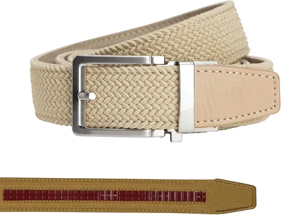 Nexbelt Men's Braided Ratchet Golf Belt – Adjustable, Stretch Fit – For Casual Wear & Golfing (Fits up to 50")