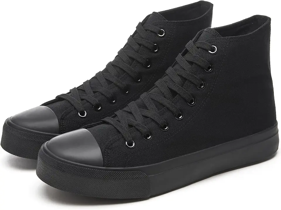 yageyan Men’s High Top Canvas Sneakers Fashion Lace up Walking Shoes Casual Classic