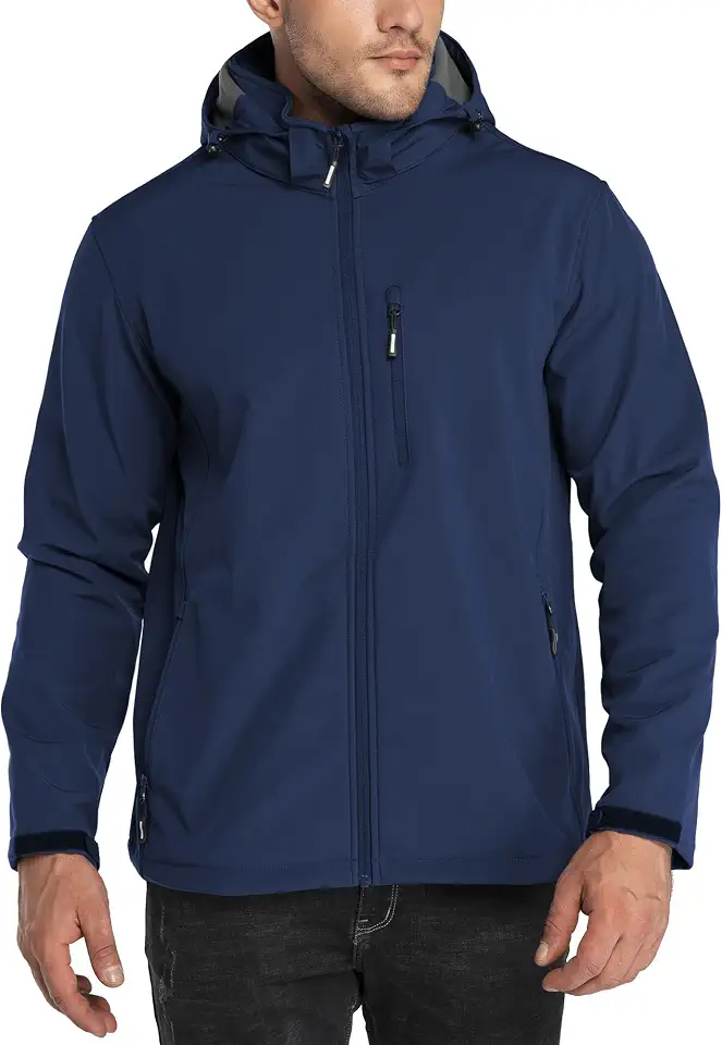 Global Recycled Standard Outdoor Ventures Men's Softshell Jacket Waterproof Fleece Rain Shell Coat