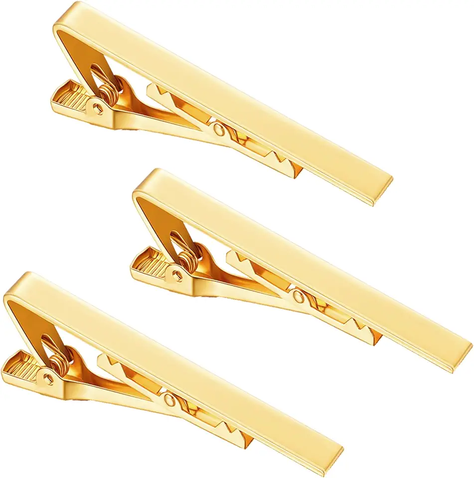 Roctee Tie Clips for Men, 3 Pack Men's Tie Clips Necktie Tie Bars Tie Pins for Men Accessories