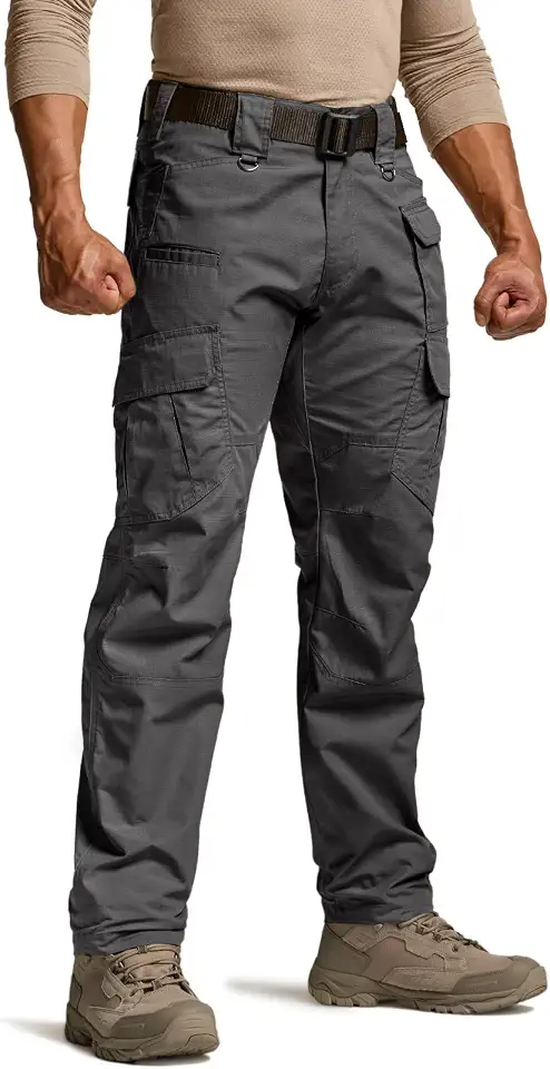 CQR Men's Tactical Pants, Water Resistant Ripstop Cargo Pants, Lightweight EDC Work Hiking Pants, Outdoor Apparel