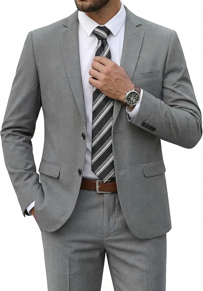 COOFANDY Men's 2 Piece Suits Classic Fit 2 Button Dress Suits Tuxedo Jacket Blazer for Wedding Business Dinner Prom