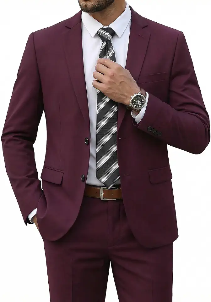 Global Recycled Standard COOFANDY Men's 2 Piece Suits Classic Fit 2 Button Dress Suits Tuxedo Jacket Blazer for Wedding Business Dinner Prom