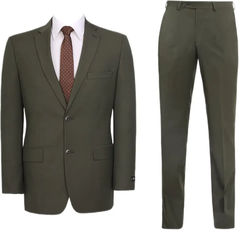 Men's Suit 2 Piece Classic Fit 2 Button Business Wedding Prom Party Formal Suit for Men with Jacket and Pants