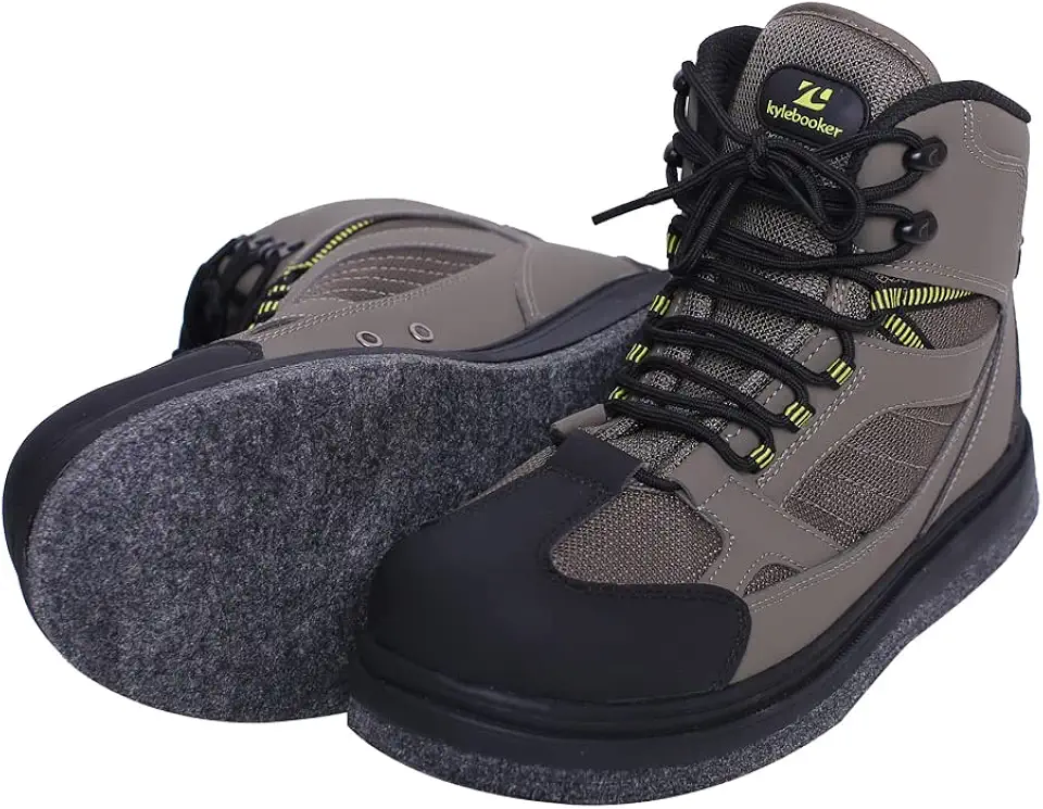 Kylebooker Men's Fishing Wading Boots Lightweight Anti-Slip Waders Shoes for Fly Fishing