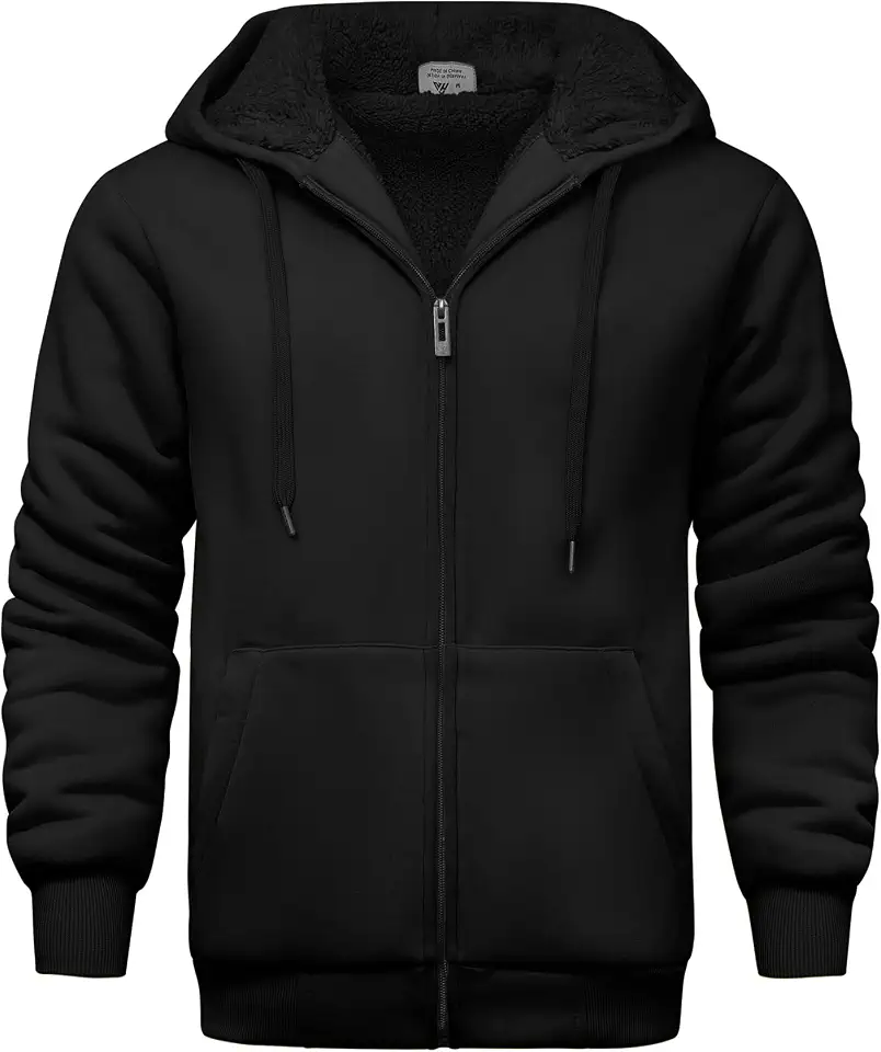 V VALANCH Men's Zip Up Hoodie Fleece Winter Jacket Warm Sweatshirts