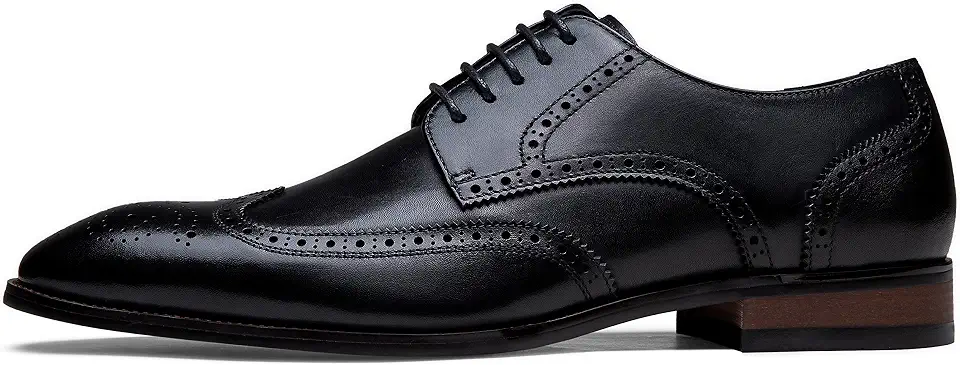 Jousen Men's Dress Shoes Leather Wingtip Oxford Shoes