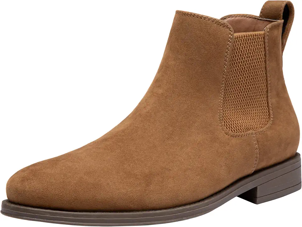 Jousen Men's Chelsea Boots Casual Suede Slip On Ankle Boots Dress Boots for Men
