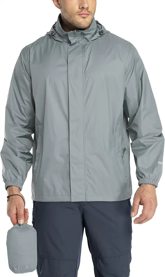 Men's Olive Green Packable Windbreaker Jacket