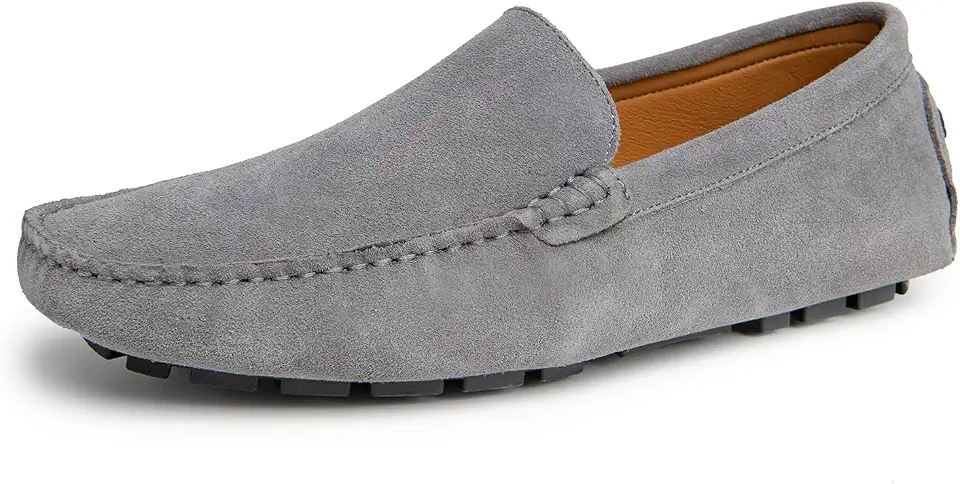 Go Tour Mens Handmade Suede Leather Casual Loafers Shoes