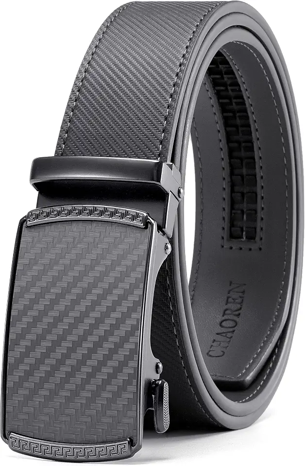 Global Recycled Standard CHAOREN Men's Leather Ratchet Belt - Customizable Fit (35mm)