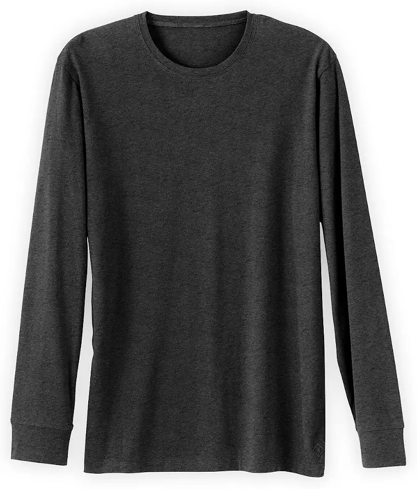 Fair Indigo Men's Organic All-Cotton Long Sleeve Crew Neck T-Shirt