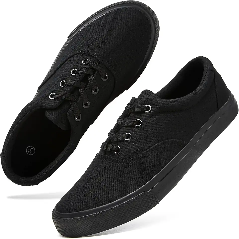 yageyan Men’s Low Top Canvas Walking Shoes Lace-up Fashion Sneakers Casual