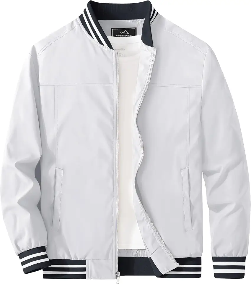 MAGCOMSEN Men's Bomber Jacket Lightweight Windbreaker Stylish Casual Jacket