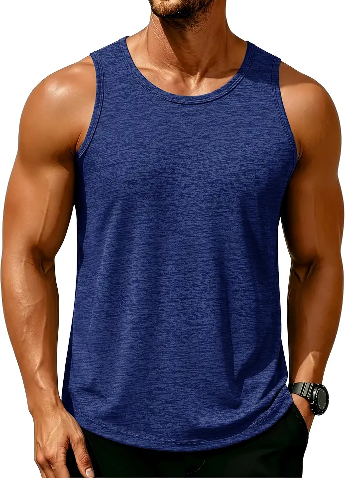 MAGCOMSEN Men's Tank Tops Quick Dry Workout Sleeveless Gym Muscle Shirts Athletic Bodybuilding Tee Shirt