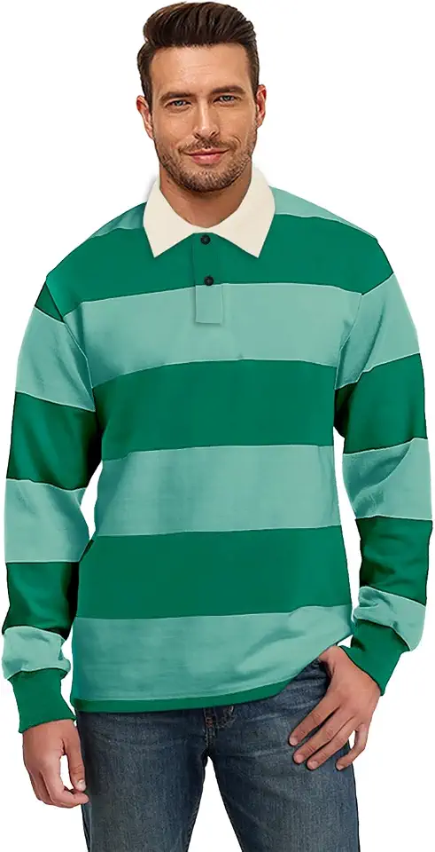 AOBUTE Mens Halloween Costume Shirts Long Sleeve Striped Shirt