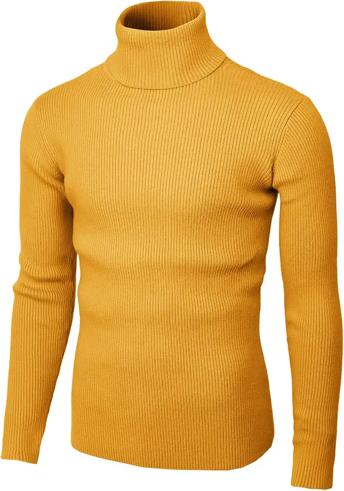 H2H Mens Slim Fit Turtleneck Pullover Sweaters Basic Tops Knitted Thermal