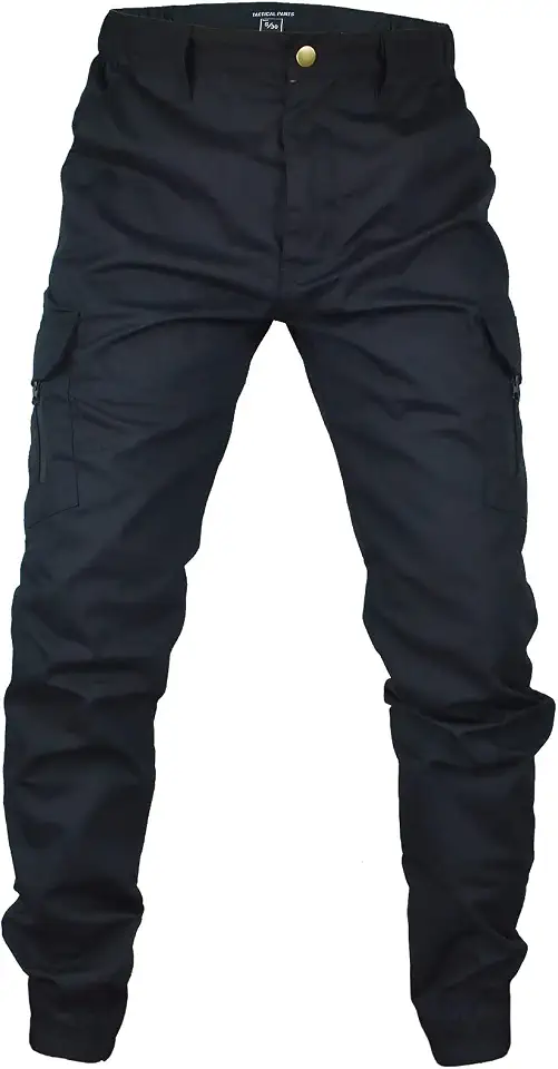 Men's Black Tactical Tapered Cargo Pants